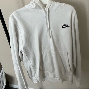 All White Nike Cotton Hoodie
